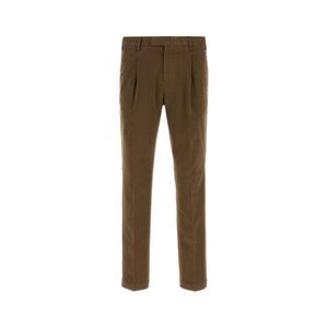 Pt Torino Men Brown Stretch Cotton Pant